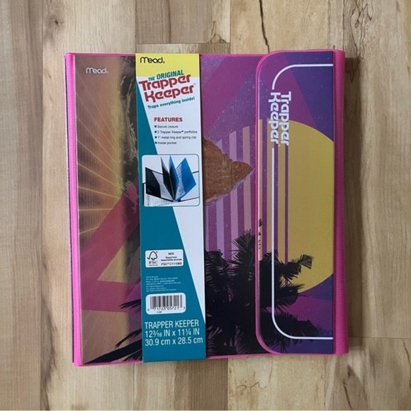 Trapper Keeper Binder Sunset New Mead The Oringal Trapper Keeper Pink Purple NWT - Picture 1 of 12